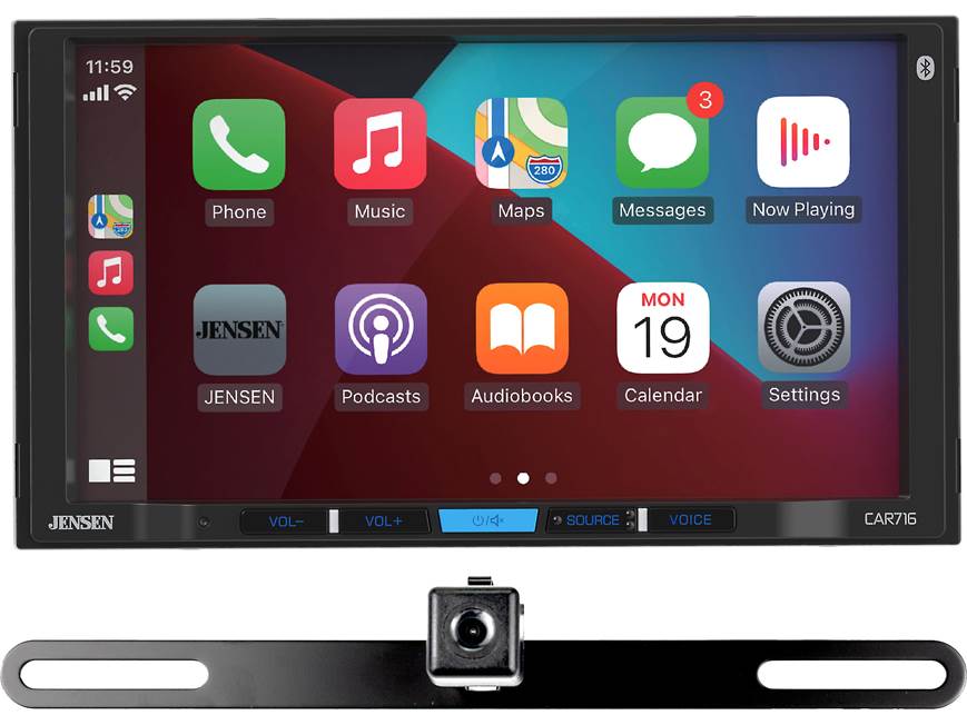 Jensen CAR716-BC Digital multimedia receiver with backup camera at
