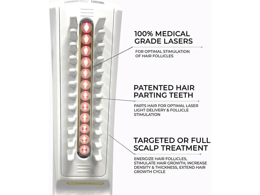 Hairmax Pro 12 LaserComb Rechargeable red light therapy comb for