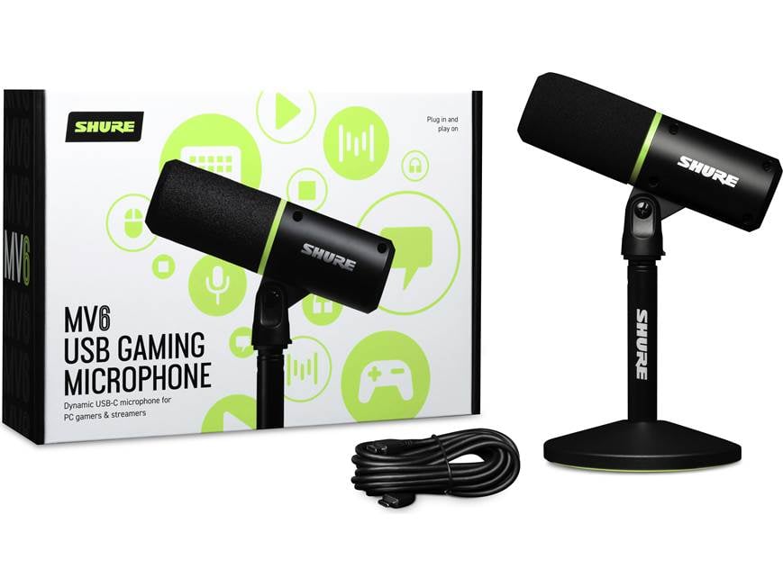 Shure MV6 USB gaming microphone for PC, Mac®, or mobile at Crutchfield