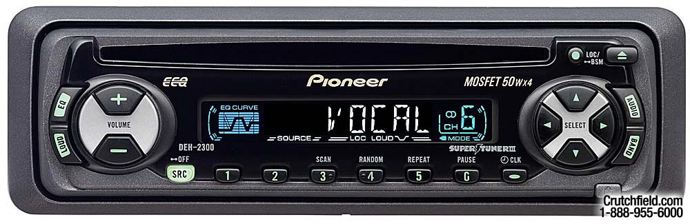 Pioneer DEH-2300 CD receiver at Crutchfield.com car stereo wiring diagram 