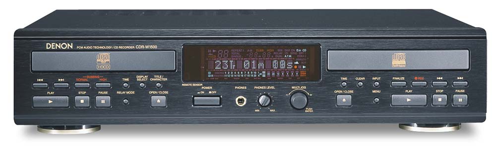 【ジャンク】外観美品　DENON CD RECORDER CDR-W1500 Denon CDR-W1500 Dual-well CD player/recorder at Crutchfield