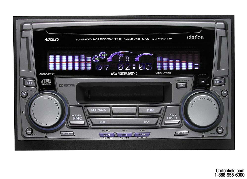 Clarion ADZ625 Double-DIN CD/Cassette Receiver With CD Changer Controls ...