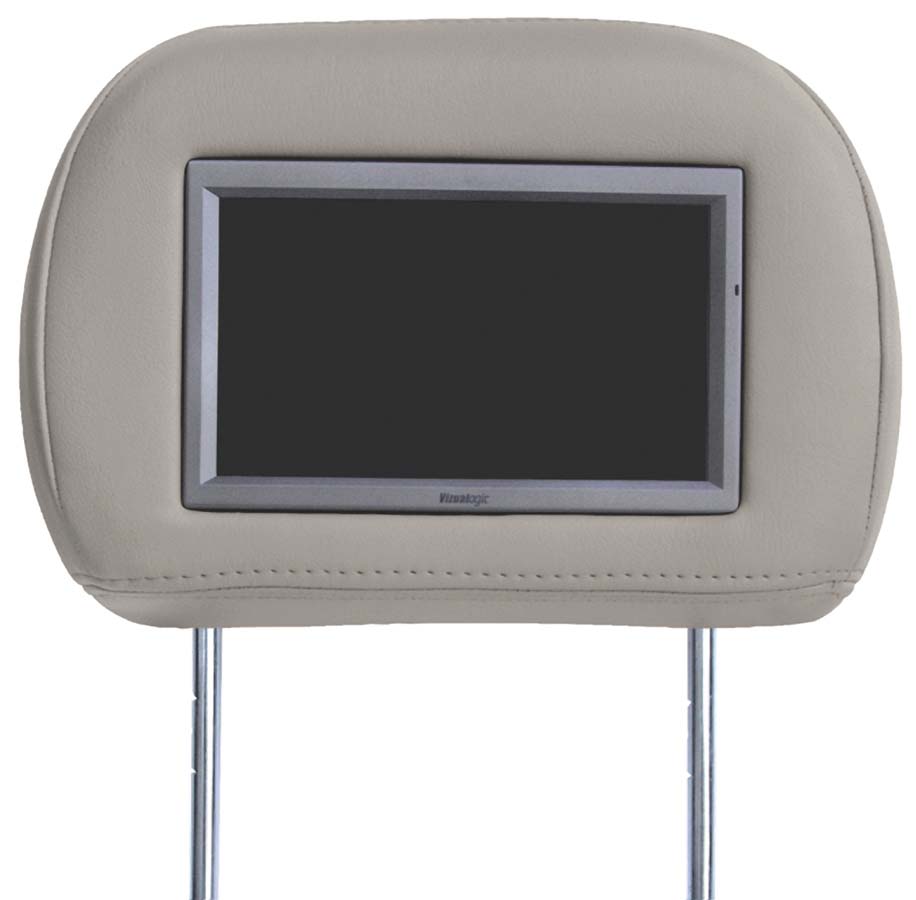 Vizualogic Headrest Monitor (Shale Leather) Leather Headrest with 7