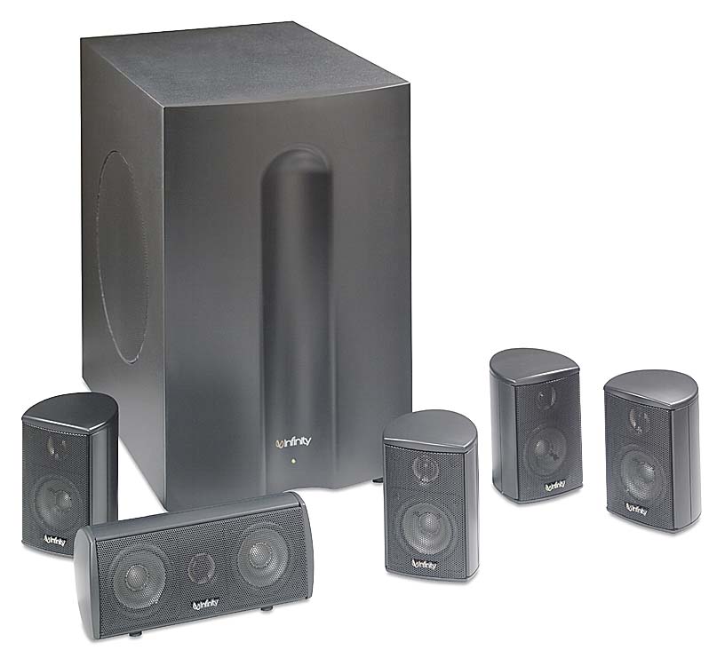 Infinity TSS-450 (Charcoal) 5 compact satellite speakers and a powered ...