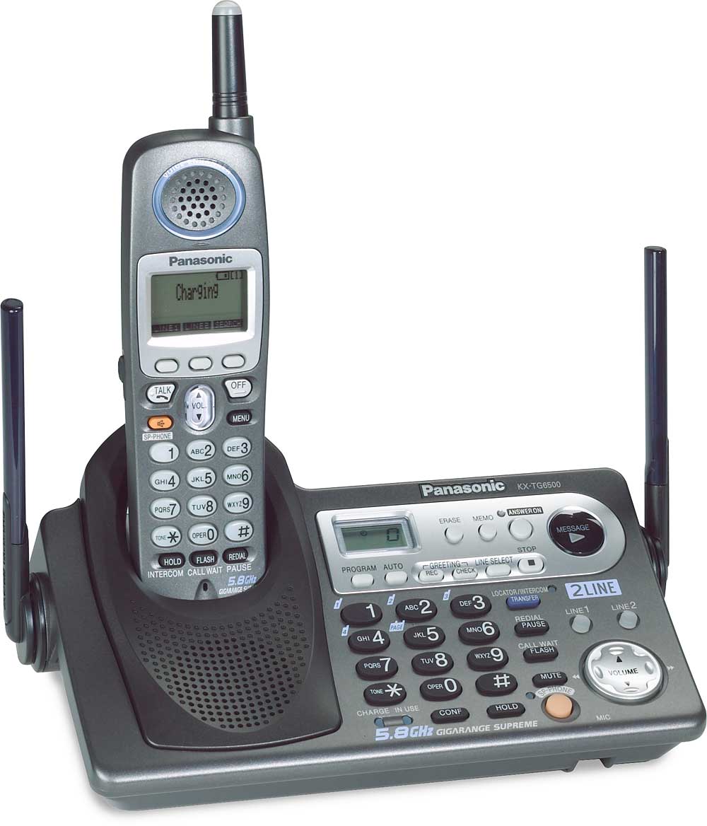 Panasonic KXTG6500B 2line 5.8 GHz expandable cordless phone system