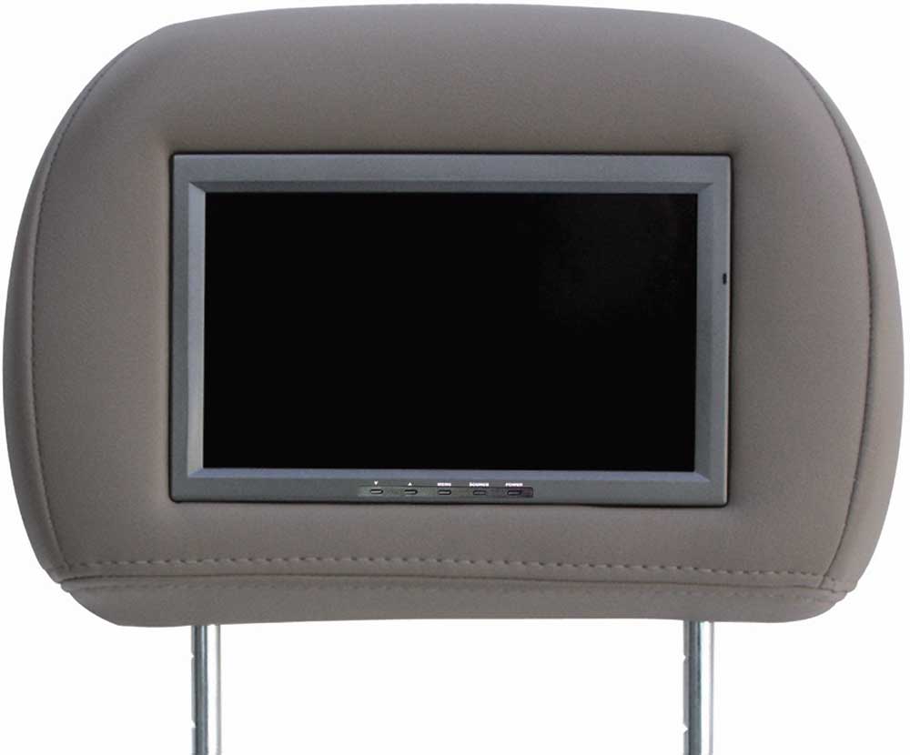 Vizualogic Video Headrests Package Two neutral leather headrests with