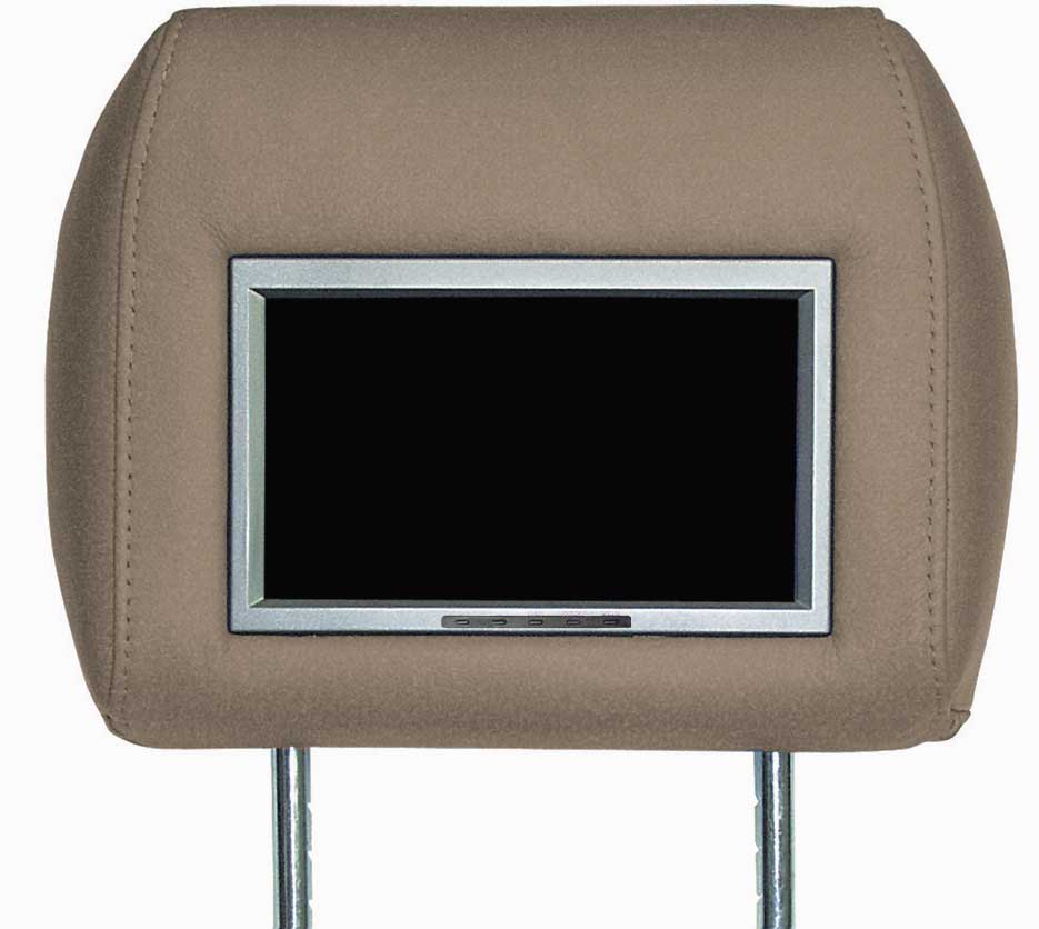 Vizualogic Video Headrests Package (Dark Gray) Two Dark gray leather