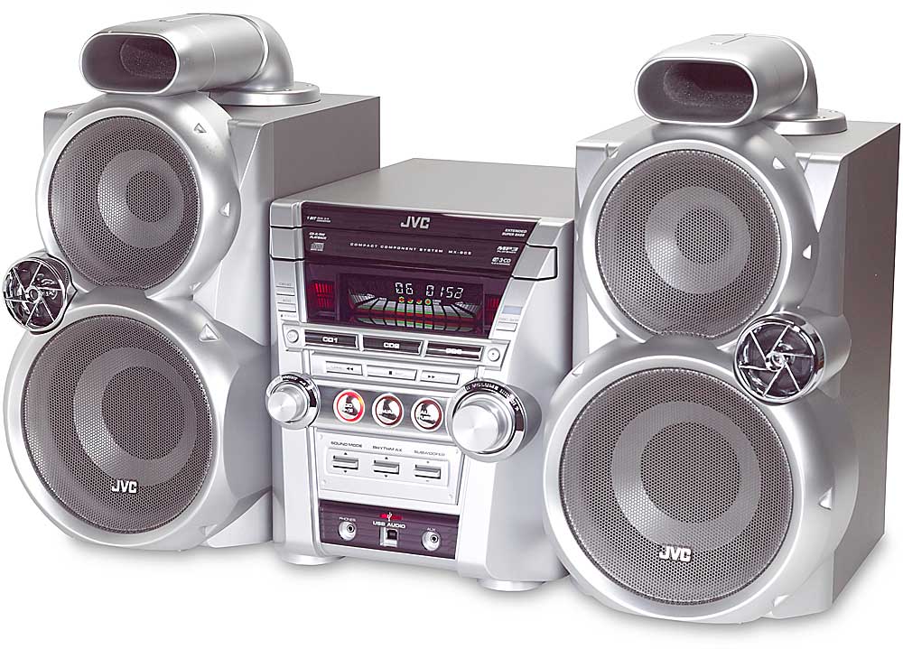 JVC MXGC5 3CD/AM/FM shelf system with USB connection at