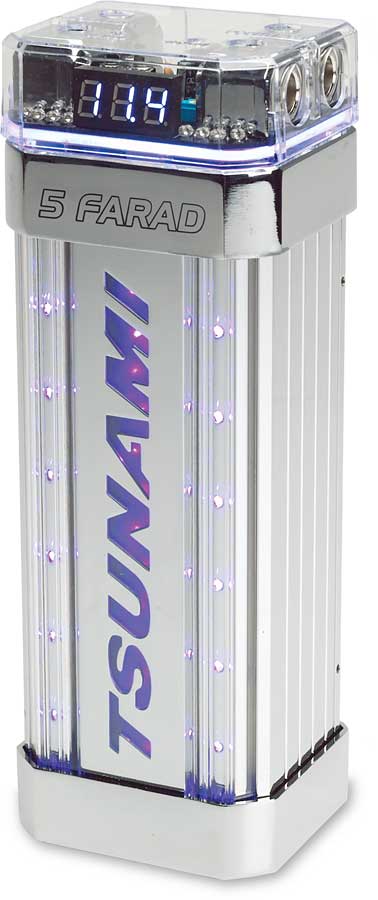 Tsunami LITEWAVE Series Capacitors (5-farad) Block-style capacitor with