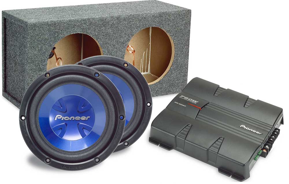 Pioneer Bass Package Pioneer GM5200T 2channel amplifier Two TSW251R