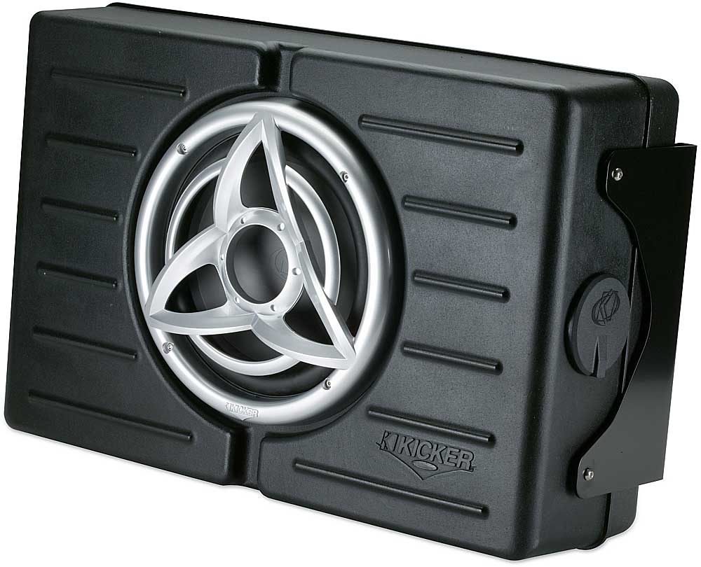 Kicker SKM10 Sealed enclosure with one 10" marine subwoofer at