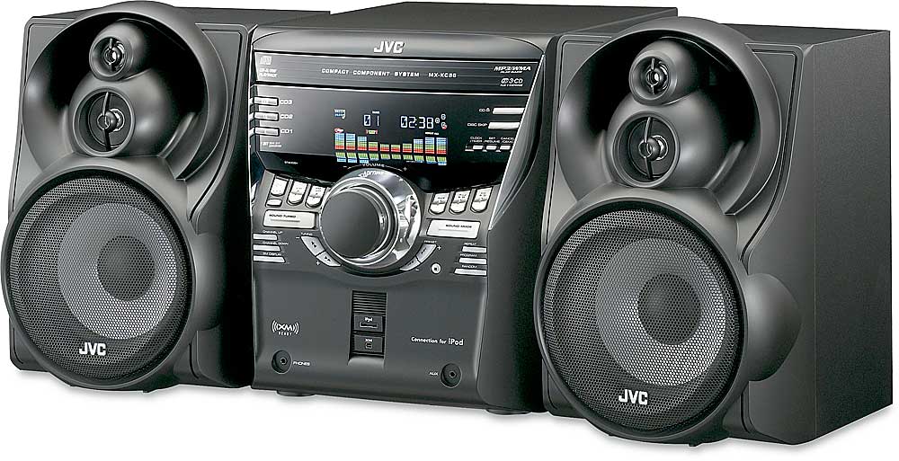 JVC MX-KC58 XM Ready bookshelf audio system with iPod® input at Crutchfield