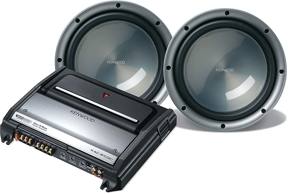 Kenwood Bass Package KAC8103D mono subwoofer amplifier Two KFCW3011
