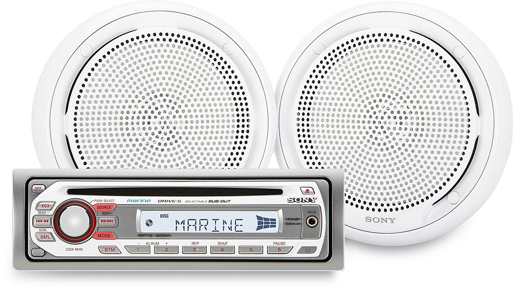 Sony CDXM1016PKG Marine Package CDXM10 marine receiver with XSMP1610W