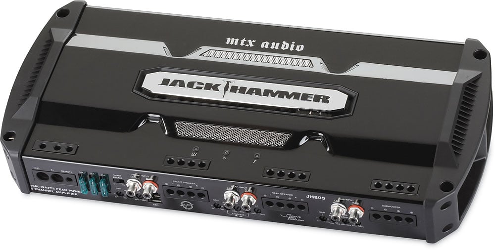 MTX JackHammer JH805 5channel car amplifier — 37.5 watts x 4 at 4 ohms