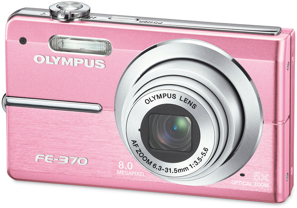 Olympus FE-370 (Pink) 8-megapixel digital camera with 5X optical zoom ...