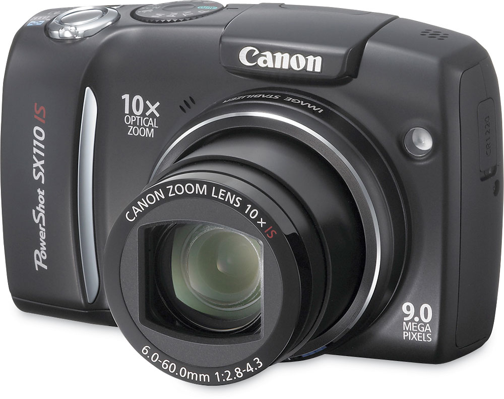 Canon PowerShot SX110 IS (Black) 9-megapixel digital camera with 10X  optical zoom at Crutchfield.com