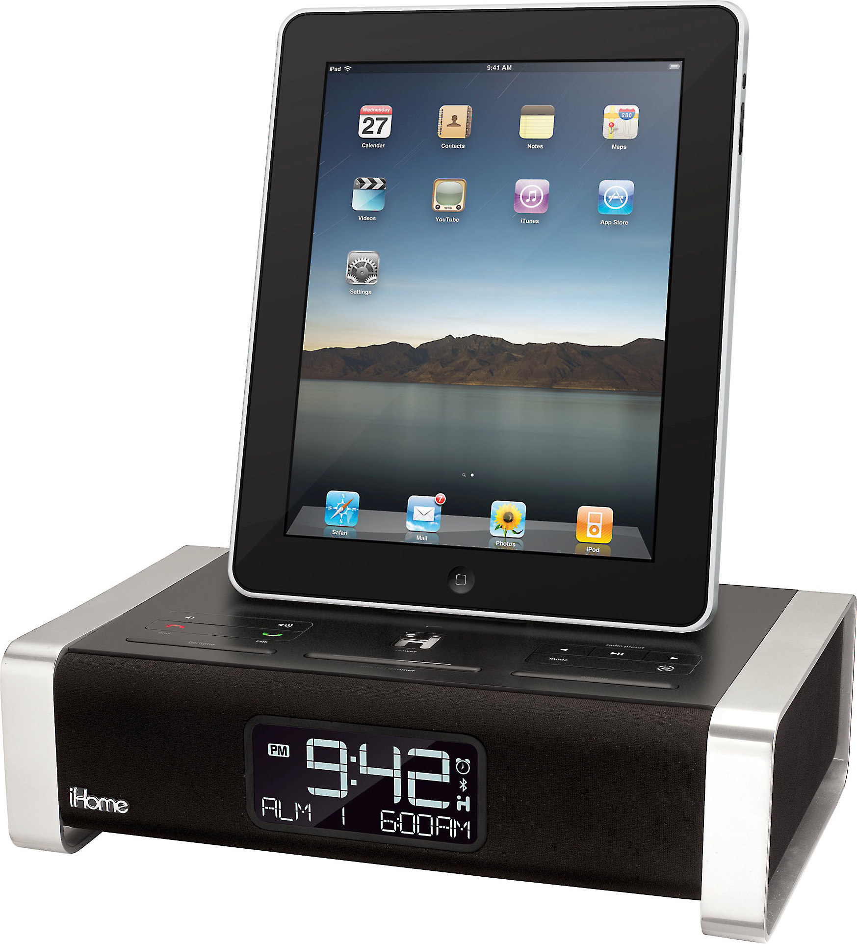 iHome iA100 FM clock radio with Bluetooth® for iPad™/iPod®/iPhone® at