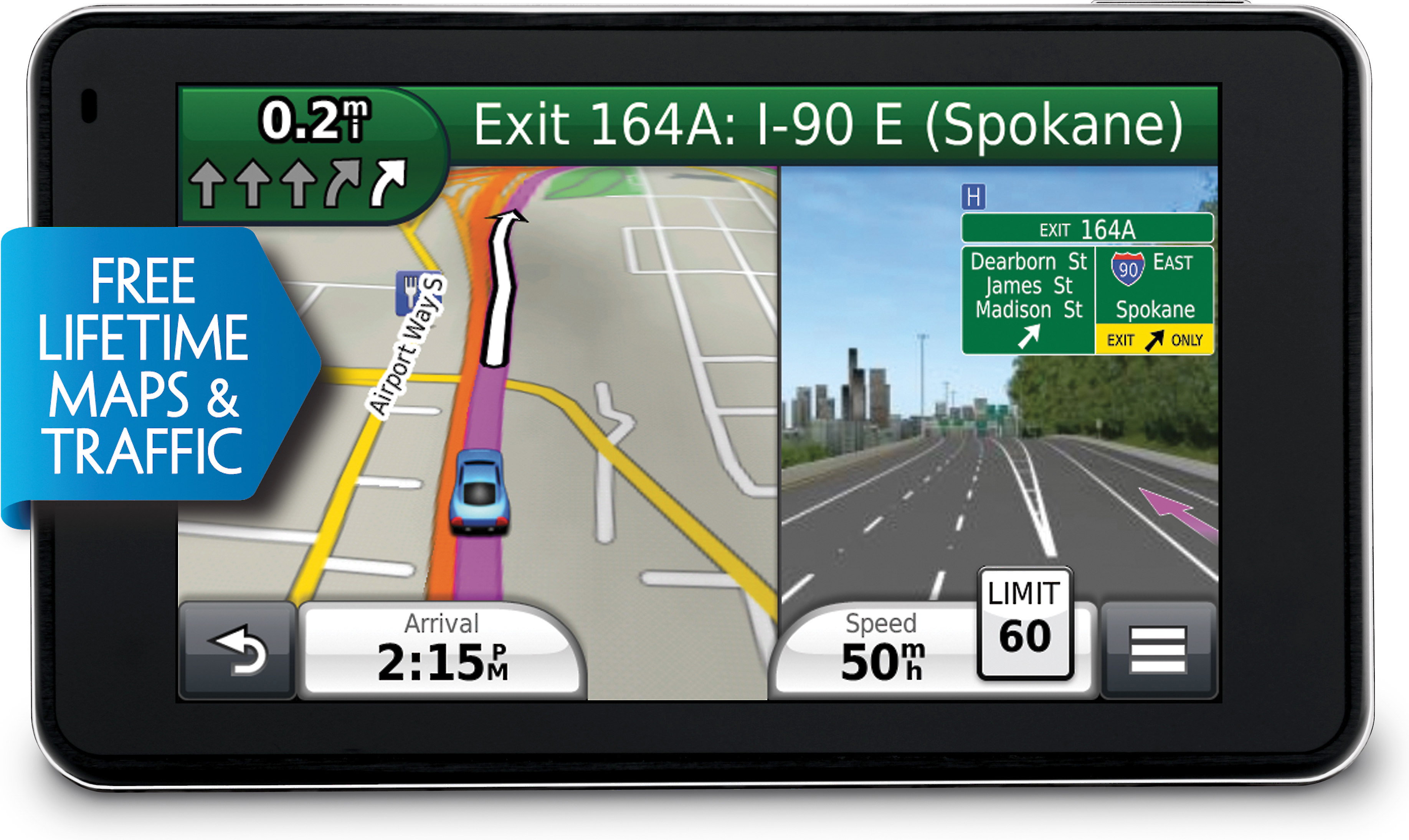 Garmin nüvi® 3490LMT Portable navigator with voiceactivated navigation