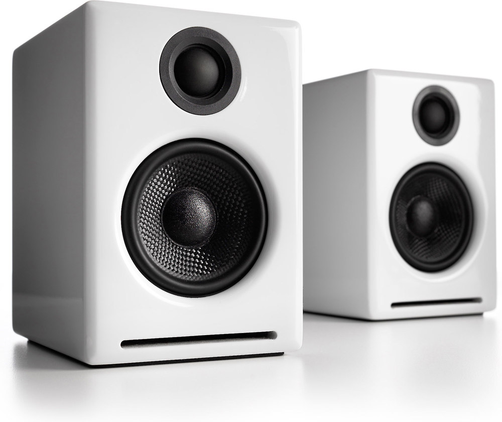 Audioengine A2 (White) Powered desktop stereo speaker system at