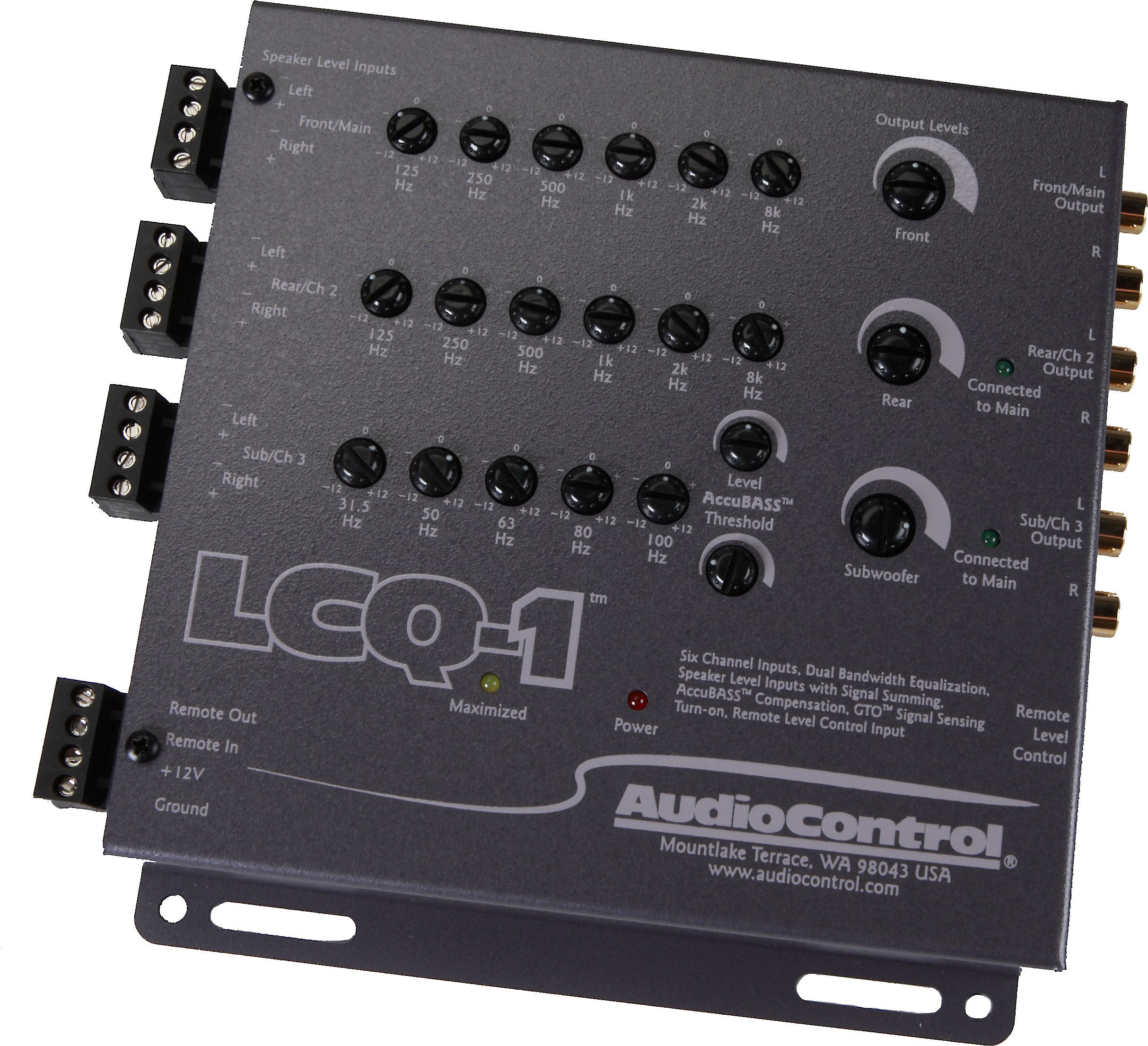 AudioControl LCQ1 (Gray) 6channel line output converter with equalizer — add amps to your