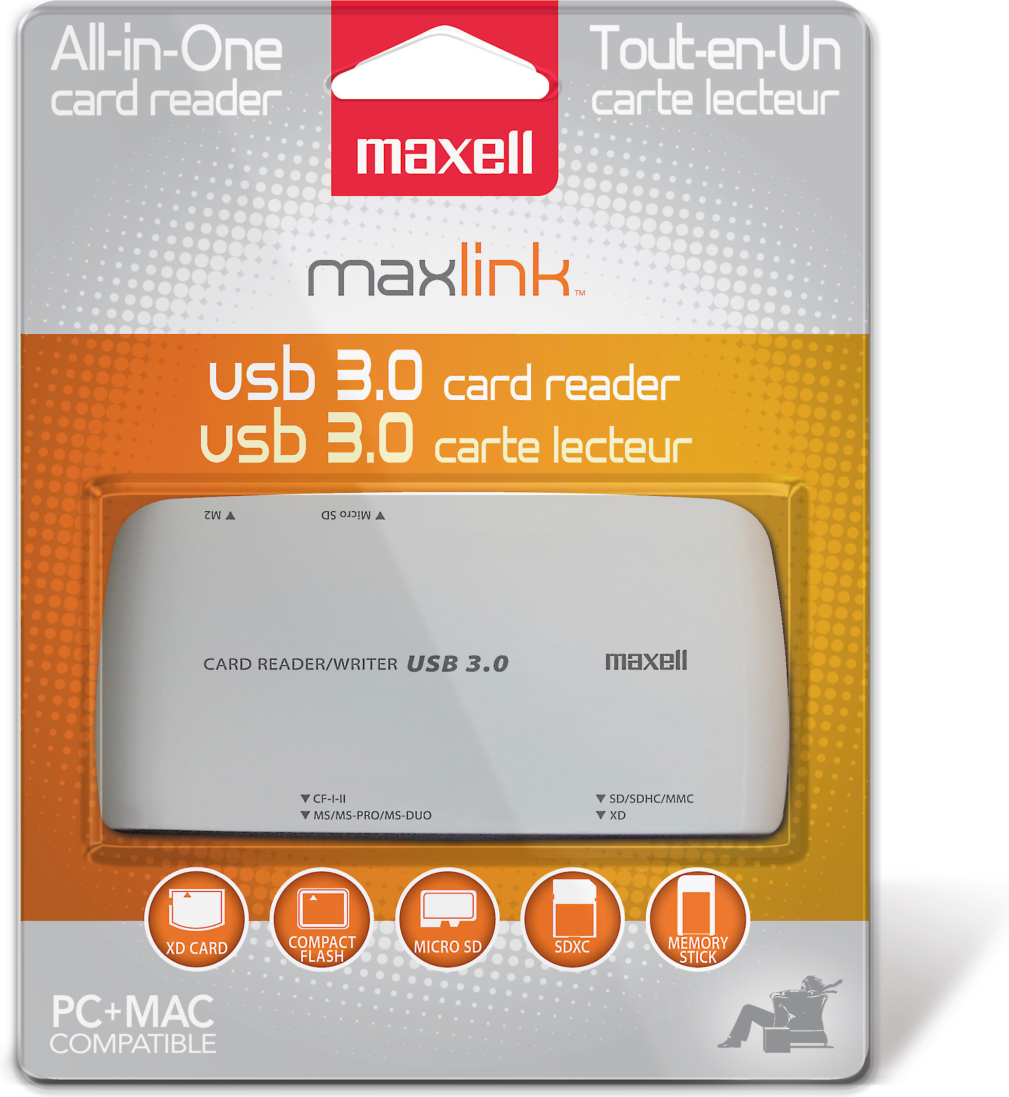 Maxell Maxlink Memory Card Reader/Writer Transfer files to and from