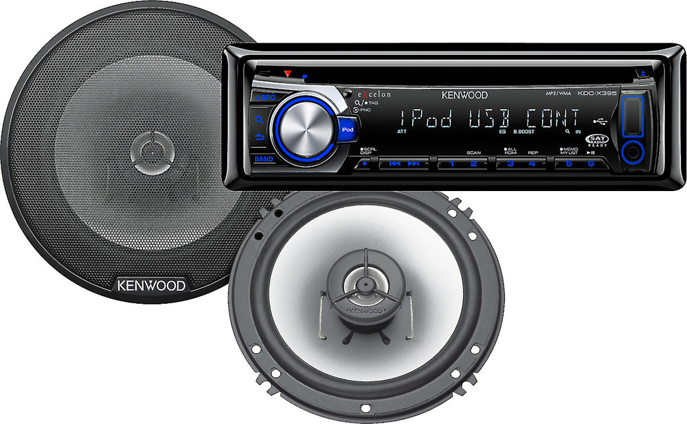 Kenwood Car Stereo Package KDCX395 CD receiver with KFCG1620 speakers