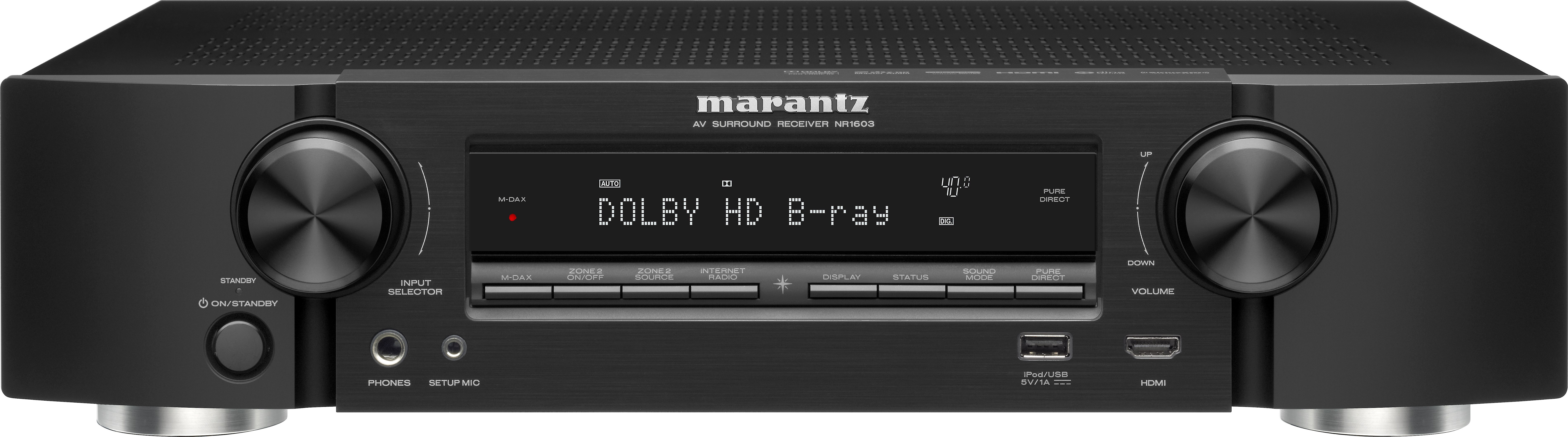 Marantz NR1603 7ch薄型AVアンプ Marantz NR1603 7.1-channel home theater receiver with Apple