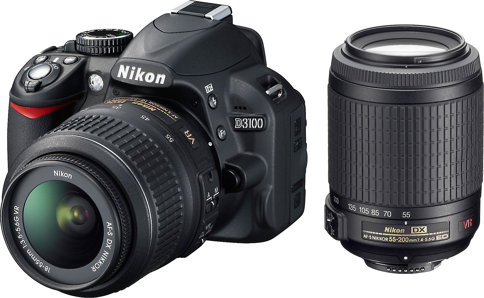  Nikon  D3100  Kit with Standard Zoom and Telephoto VR Zoom 