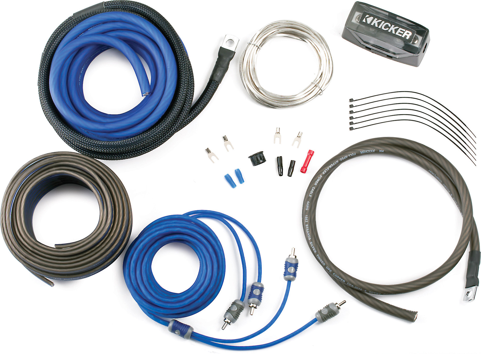 Kicker CK4 Complete 4-gauge amplifier wiring kit — includes 2-channel
