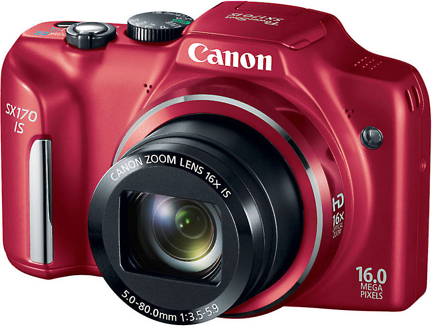 Canon PowerShot SX170 IS (Red) 16-megapixel digital camera with 16X