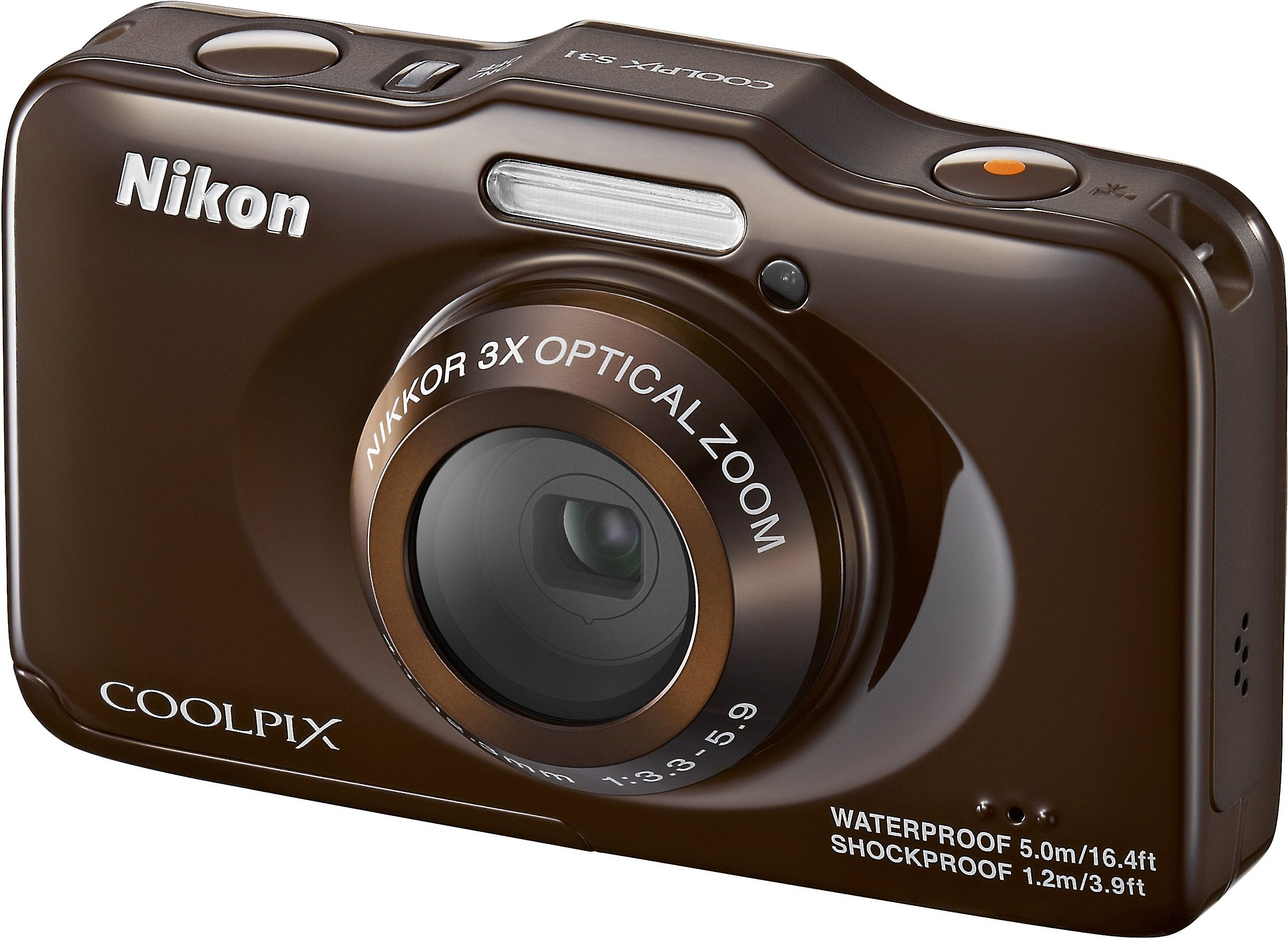 Nikon Coolpix S31 (Brown) 10.1megapixel waterproof digital camera with