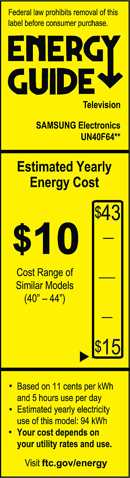 EnergyGuide label