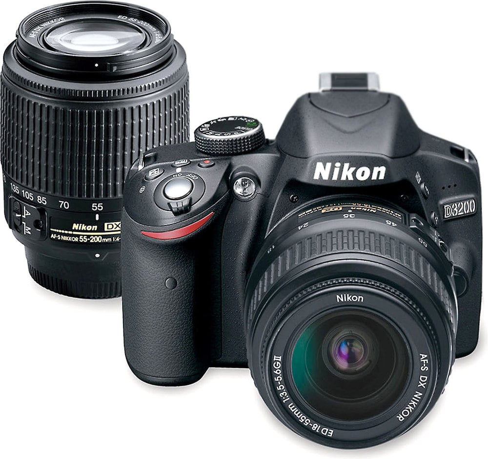 Nikon D3200 Kit with Standard Zoom and Telephoto Zoom Lenses 24megapixel DSLR camera at