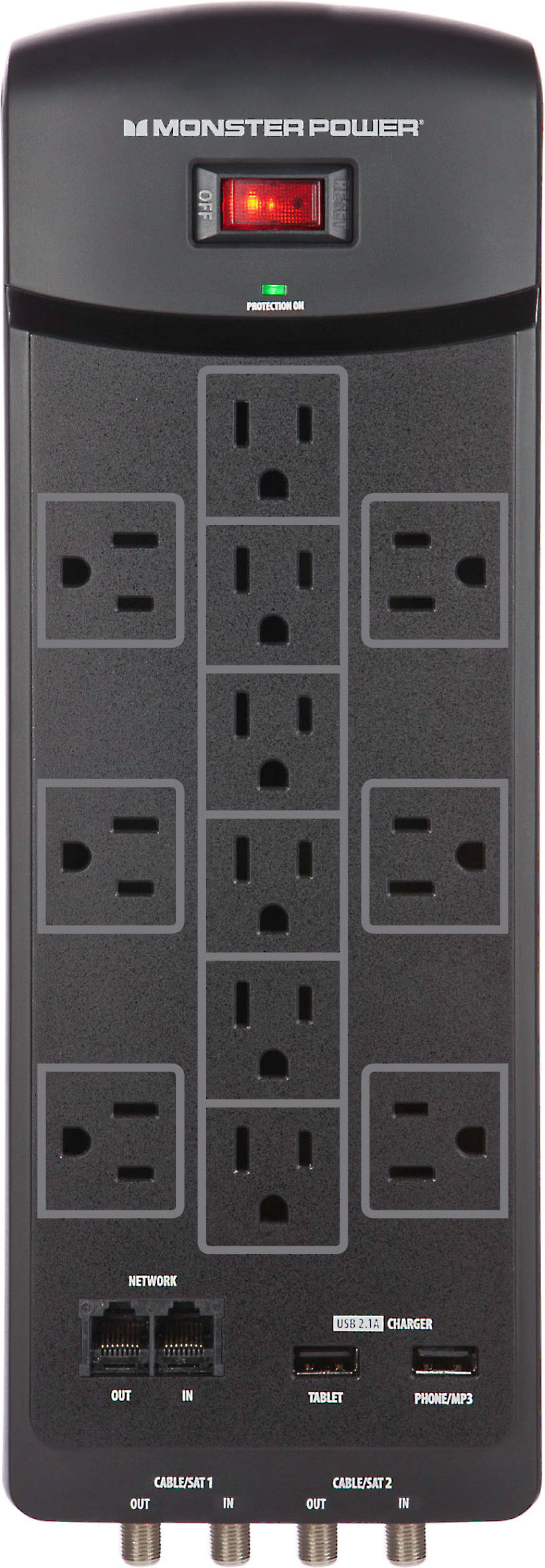 Customer Reviews: Monster Core Power® 1200 AVU Surge protector with ...