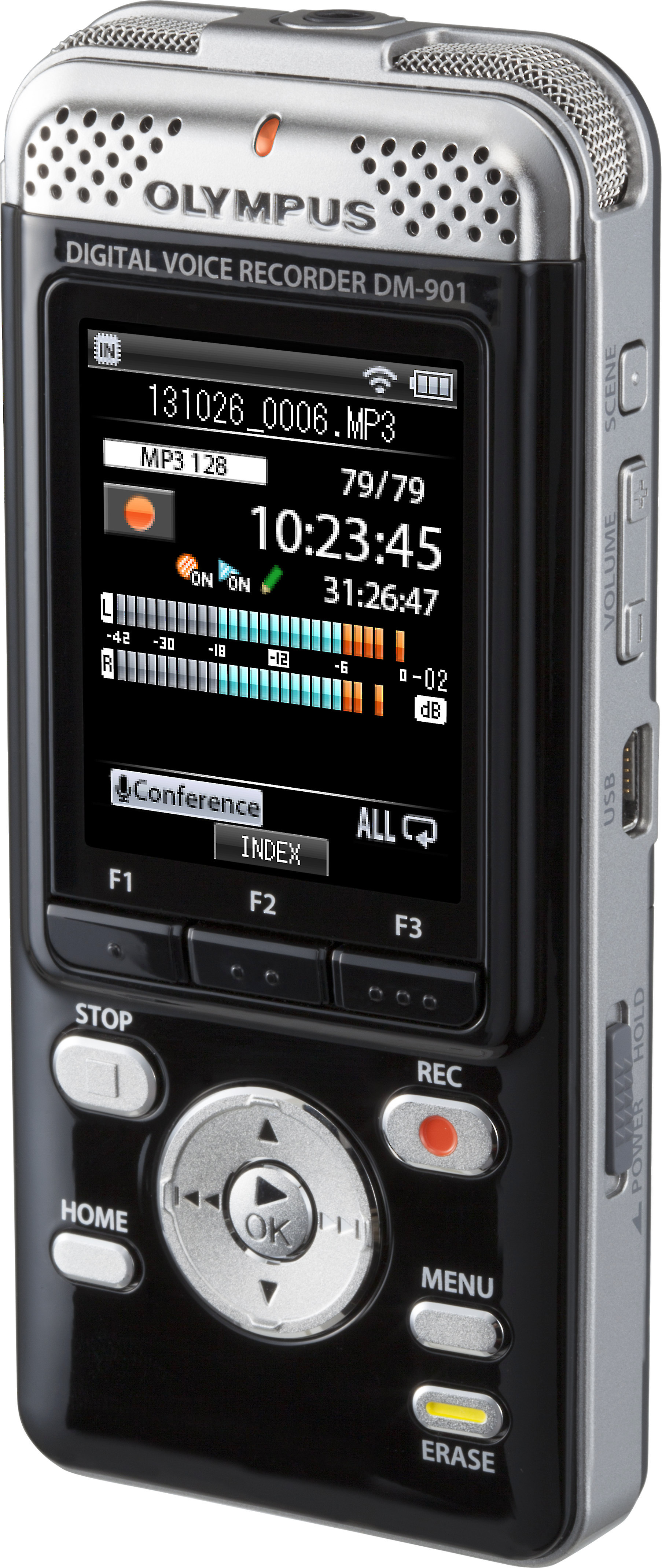 Olympus DM901 4GB digital voice recorder with expandable memory and Wi