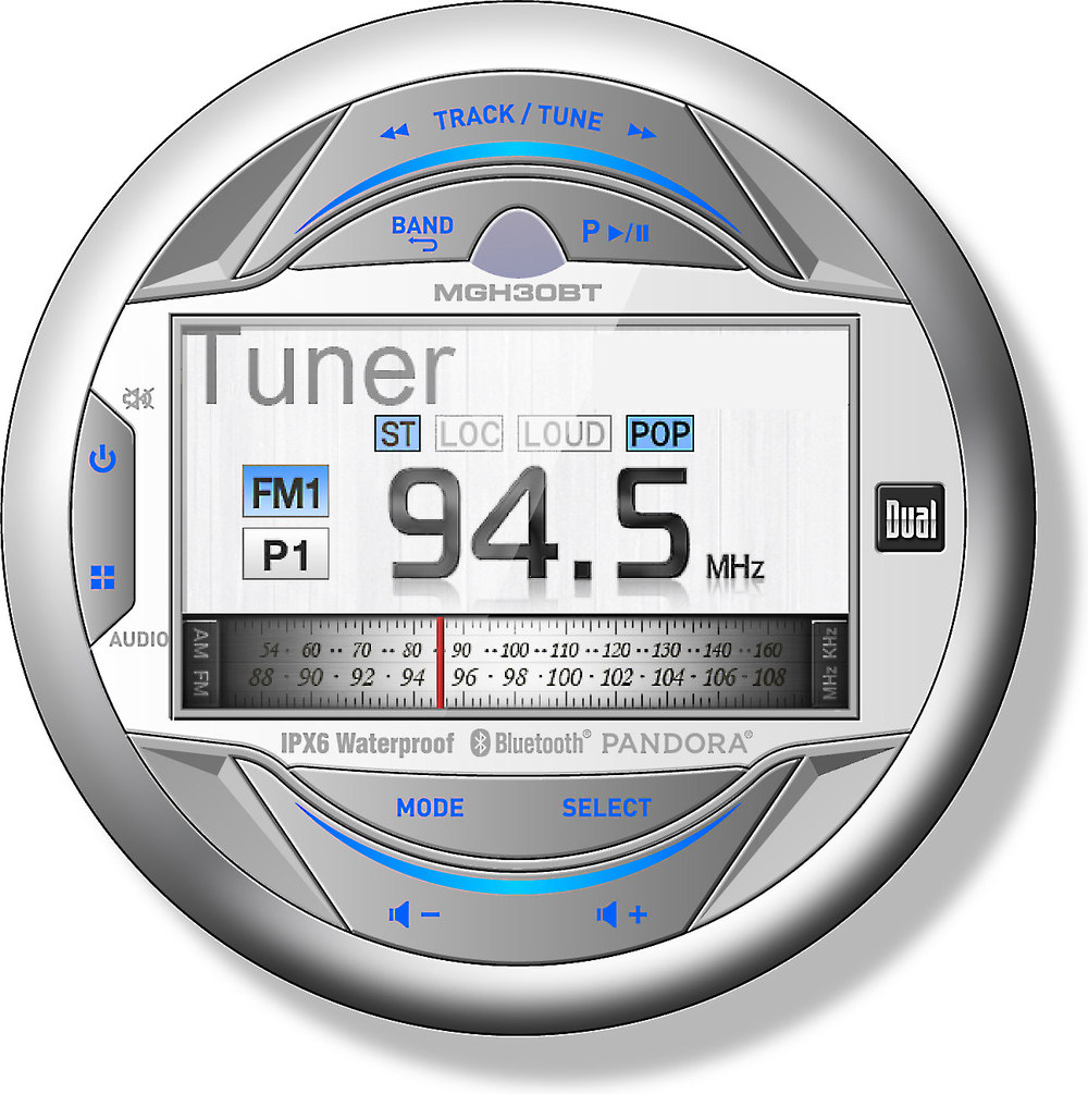 Dual MGH30BT Marine digital media receiver with built-in Bluetooth® (does not play CDs) at Crutchfield.com
