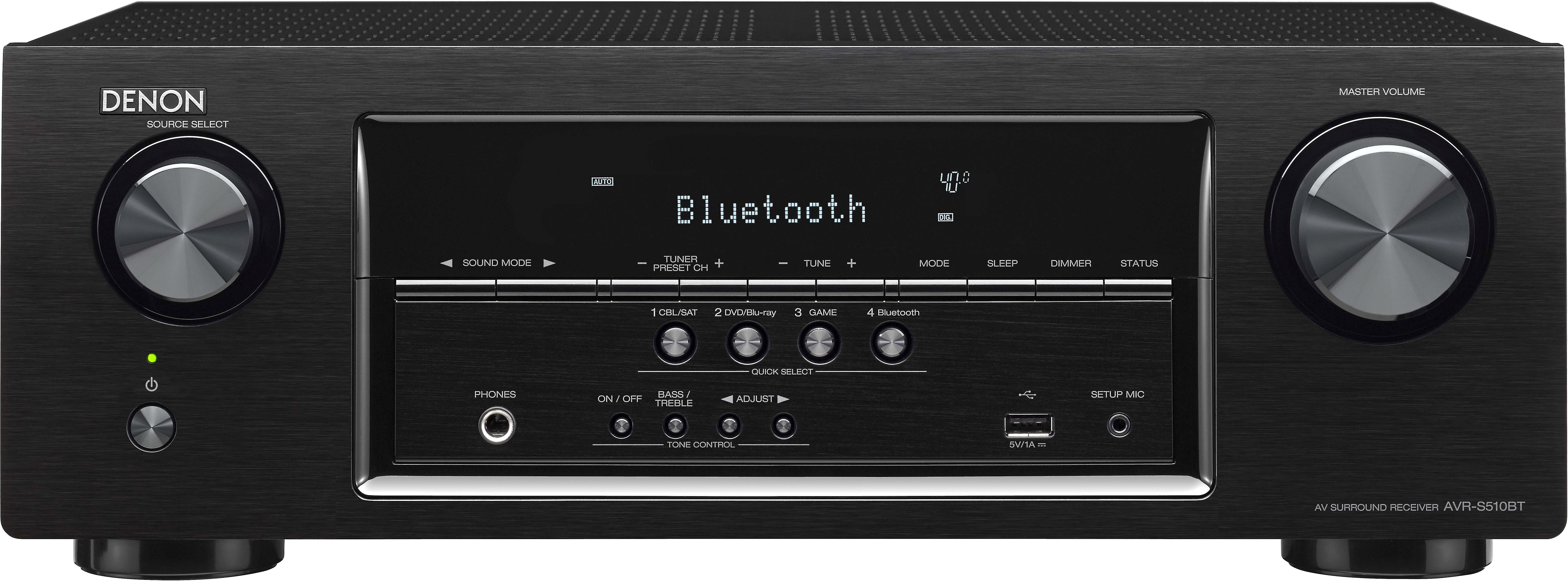 Denon AVR-S510BT 5.2-channel home theater receiver with Bluetooth® at