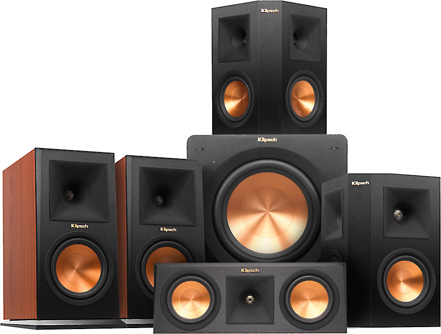 Klipsch RP160 5.1 Home Theater Speaker System (Cherry front/center) Featuring highperformance