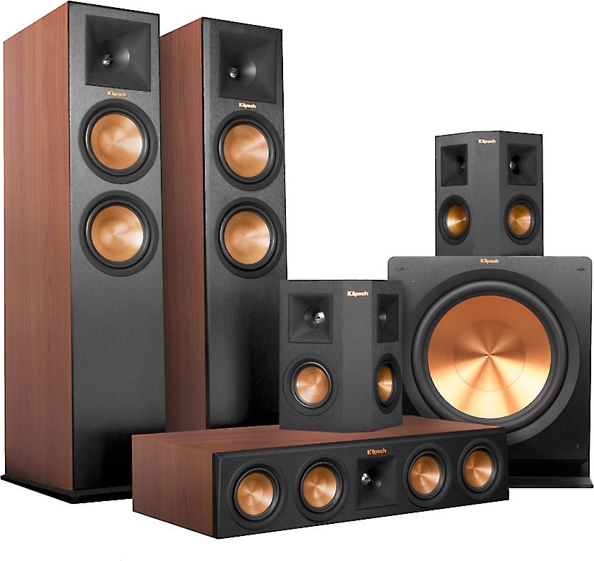 Klipsch RP280 5.1 Home Theater Speaker System (Cherry front/center
