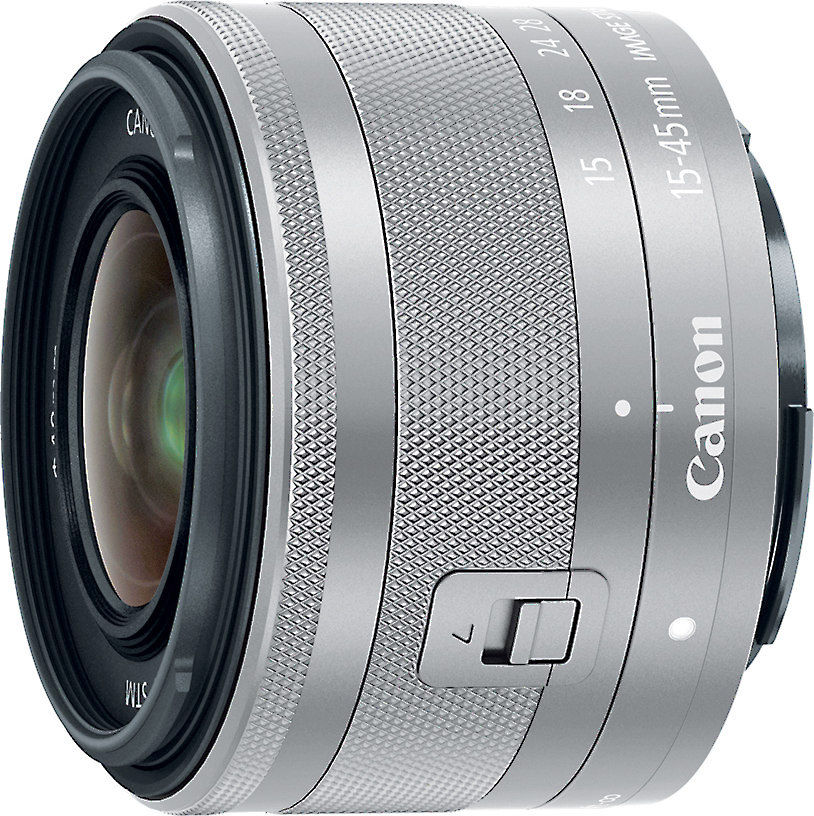 Canon Ef M 15 45mm F 3 5 6 3 Is Stm Silver Wide Angle Zoom Lens For Canon Eos M Series Mirrorless Cameras At Crutchfield