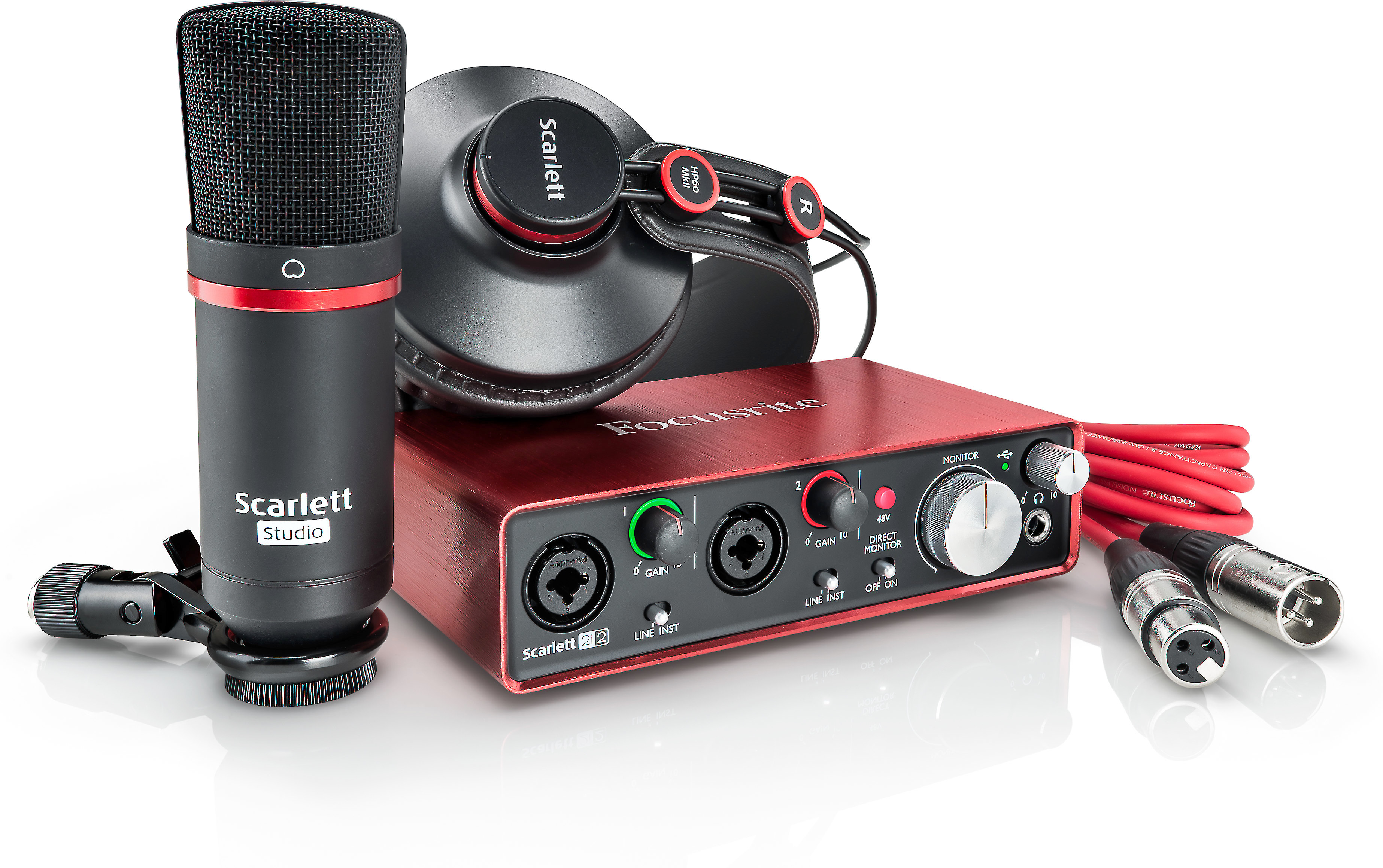 focusrite scarlett 2i2 studio monitors