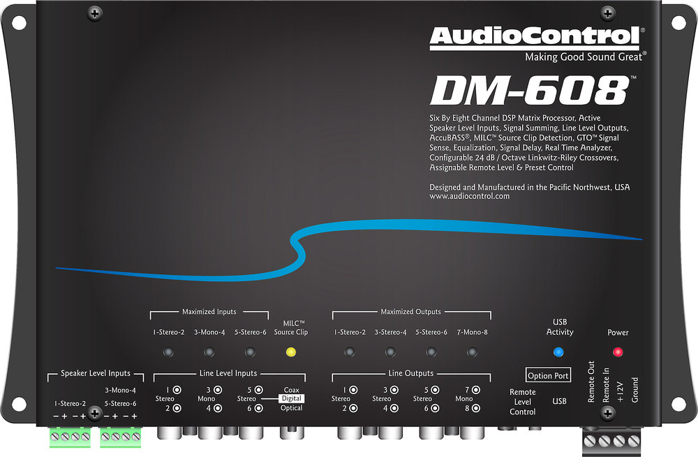 AudioControl DM608 Digital signal processor — 6 inputs, 8 outputs at