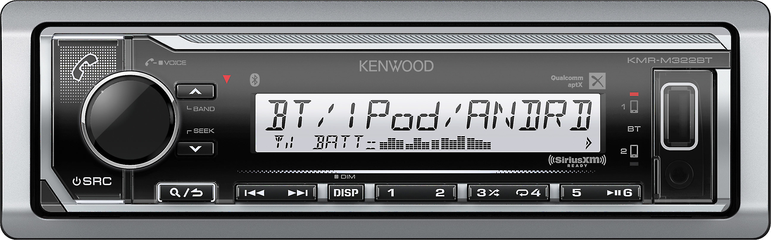 Kenwood KMR-M322BT Marine digital media receiver with Bluetooth (does