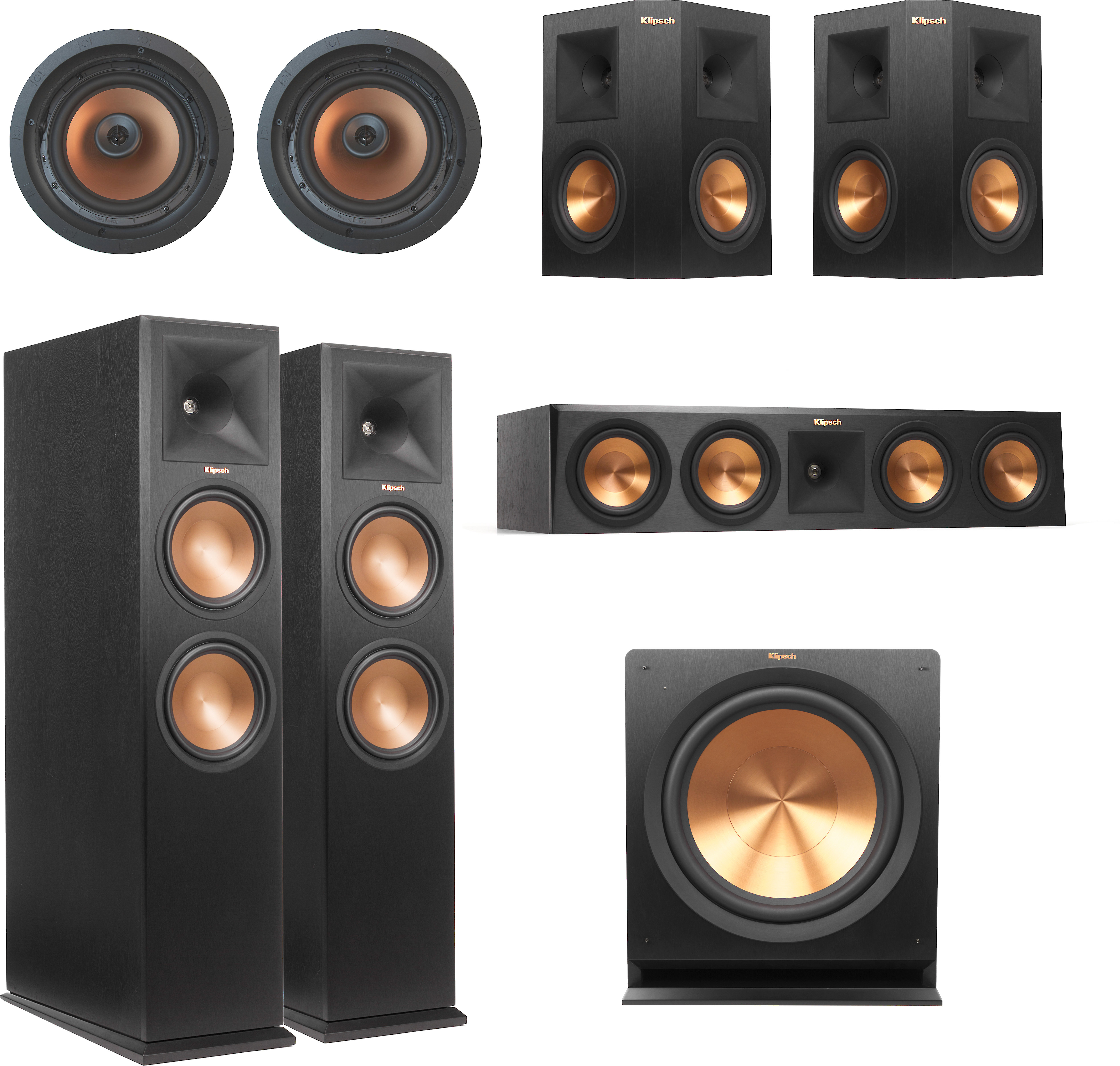 Klipsch Rp 280 Dolby Atmos 5 1 4 In Ceiling Home Theater Speaker