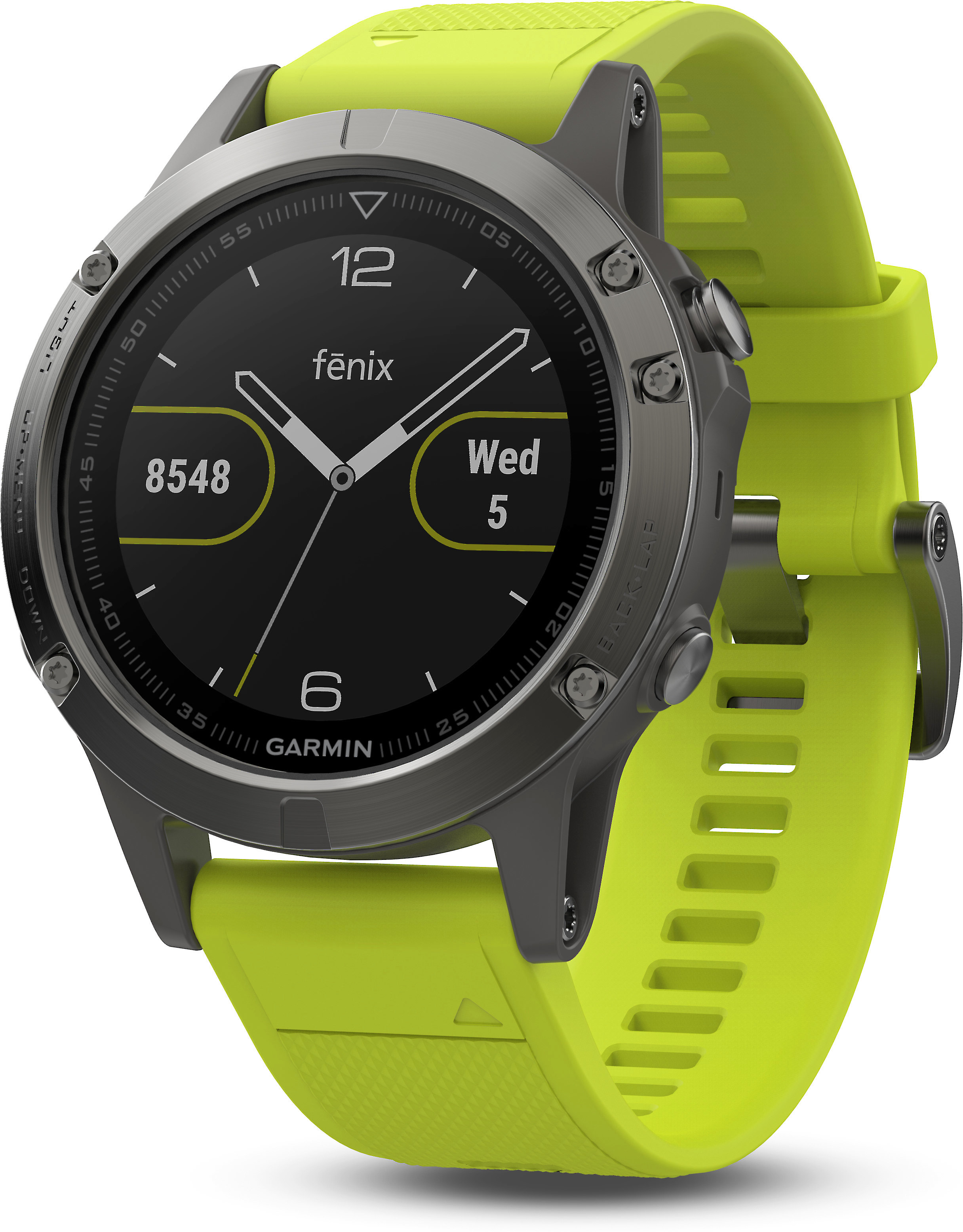 garmin fenix 5 sports watch with amp yellow band