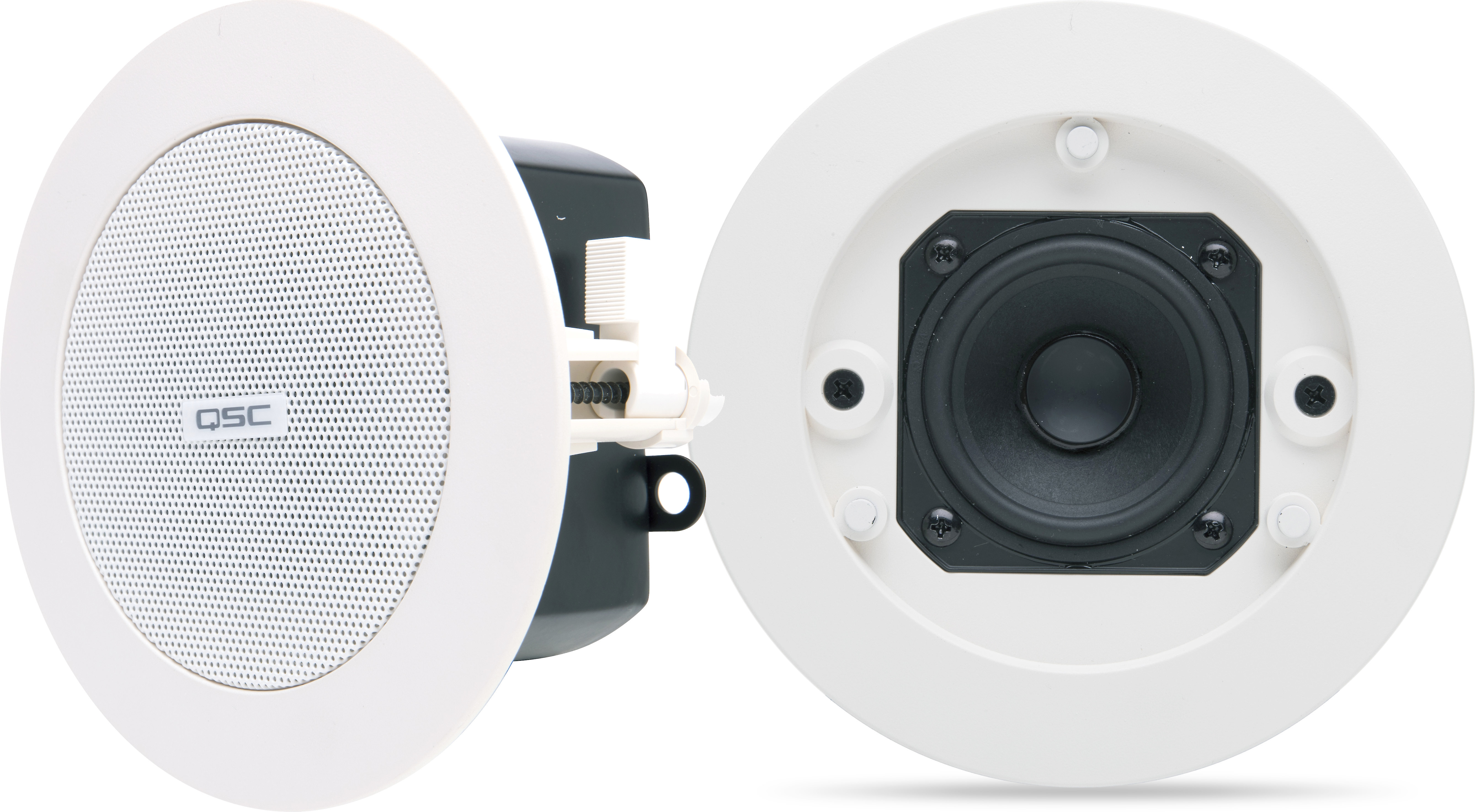 qsc white speakers