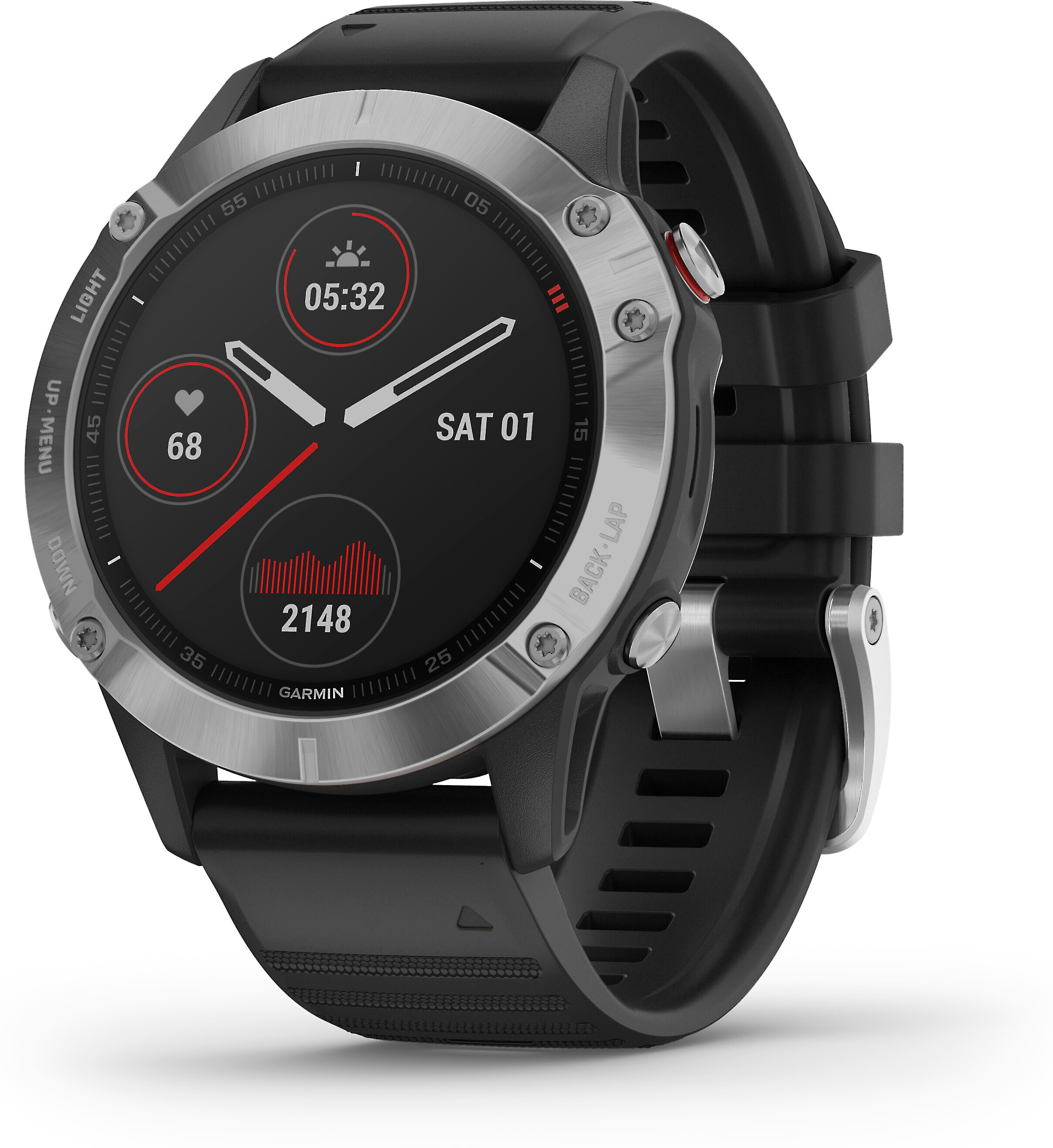 garmin fenix 6 silver with black band