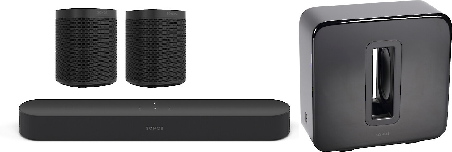 sonos beam and 2 sonos one