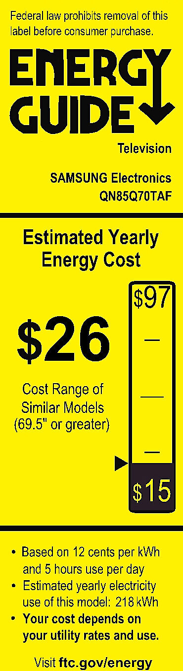 EnergyGuide label